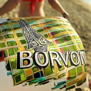 Borvoni - Modèle Aurore - Développé mannequin femme - Foulard du Bourbonnais en Soie