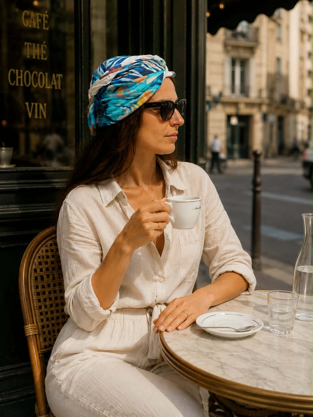 Borvoni - Les foulards du Bourbonnais. Modèle Crépuscule 90x90 cm Borvoni - Les foulards du Bourbonnais. Modèle Crépuscule 90x90 cm