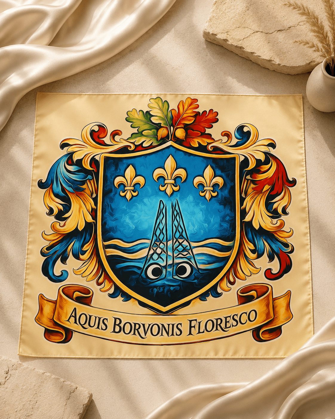 Borvoni - Les foulards du Bourbonnais. Modèle Source